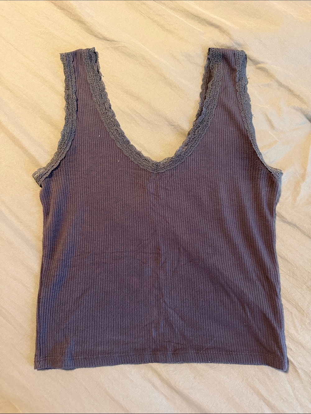 Women’s Lace-Trim Ribbed Tank Top